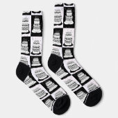 Chaussette Blancs noir À damiers bloc (Droite)