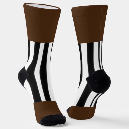 Chaussette Blancs Noirs Sur Brown (Angulaire)