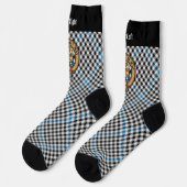 Chaussette Blason de Clan Haig sur tartan à carreaux (Gauche)