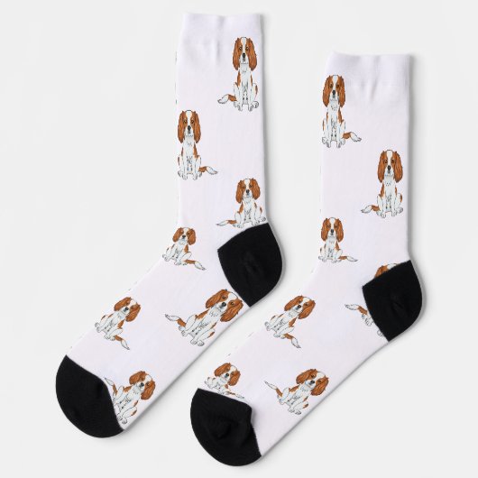 Chaussette Blenheim Cavalier King Charles Spaniel Chien Motif (Gauche)