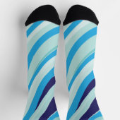 Chaussette Bleu Abstrait Bleu Bleu Bouton Motif mignon (Haut)