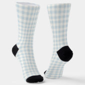 Chaussette Bleu Clair Blanc Carreaux Rayures (Angulaire)