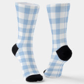Chaussette Bleu clair et blanc En vichy chèque plaqué (Angulaire)
