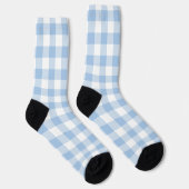 Chaussette Bleu clair et blanc En vichy chèque plaqué (Droite)