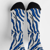 Chaussette Bleu Clair Et Blanc Tiger Stripes Poster de animal (Haut)