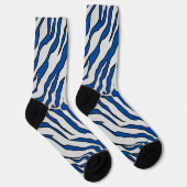 Chaussette Bleu Clair Et Blanc Tiger Stripes Poster de animal (Droite)
