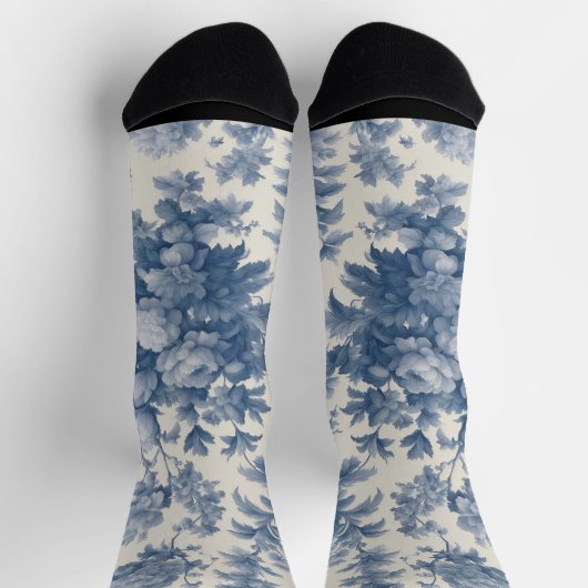 Chaussette Bleu classique sur Chaussettes d'équipage en toile (Haut)