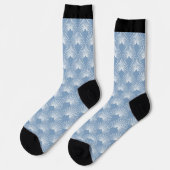Chaussette Bleu et blanc motif Art déco incomparable (Gauche)