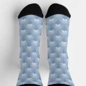 Chaussette Bleu et blanc motif Art déco incomparable (Haut)