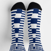 Chaussette Bleu et blanc sur bandes (Haut)