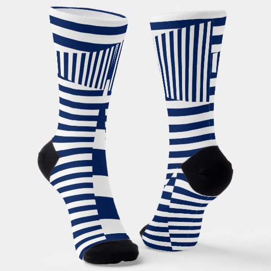 Chaussette Bleu et blanc sur bandes (Angulaire)