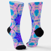 Chaussette Bleu et rose Gradient Pastel Bubble Art (Angulaire)