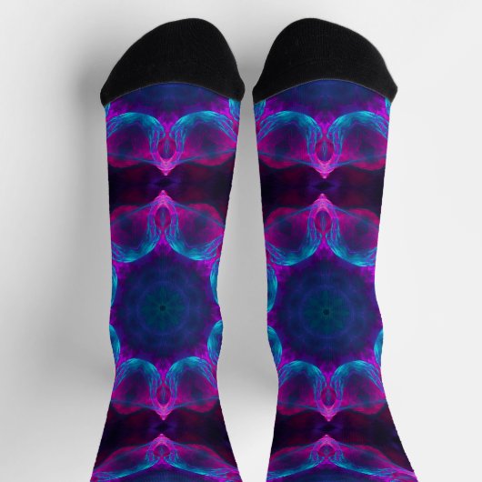 Chaussette Bleu et rose néon foncé Kaleidoscope dégradé (Haut)