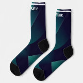 Chaussette Bleu et vert | Nom personnalisé (Gauche)