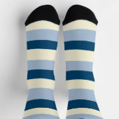Chaussette Bleu foncé, Bleu clair et Crème (Haut)