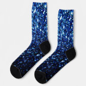 Chaussette Bleu foncé brillant faux parties scintillant scint (Gauche)