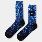 Chaussette Bleu foncé foncé brillant parties scintillant scin (Gauche)