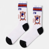 Chaussette Bleu foncé, Rouge, Blancs (Gauche)