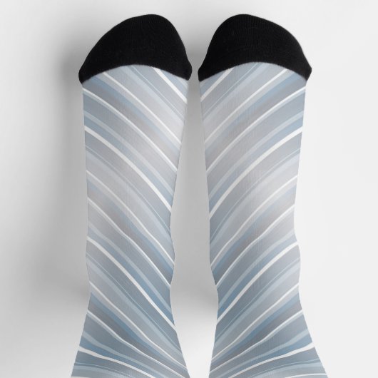 Chaussette Bleu gris rayé élégant (Haut)