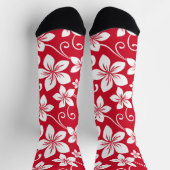 CHAUSSETTE BLEU HAWAII (ROUGE) (Haut)