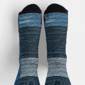 Chaussette Bleu Jean patchwork burlap. (Haut)