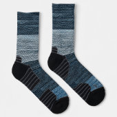 Chaussette Bleu Jean patchwork burlap. (Droite)