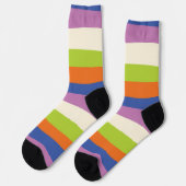 Chaussette Bleu, orange, violet, vert et (Gauche)