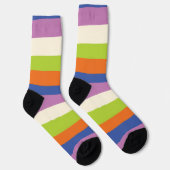 Chaussette Bleu, orange, violet, vert et (Droite)