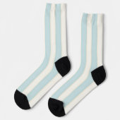 Chaussette Bleu pâle et blanc, bandes verticales (Gauche)