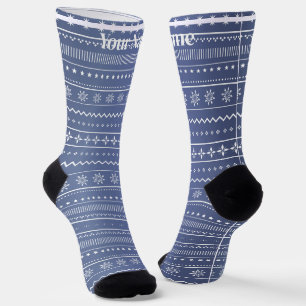 Chaussette Bleu patten Nom personnalisé