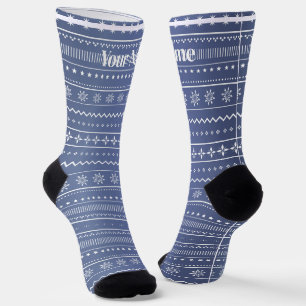 Chaussette Bleu patten Nom personnalisé
