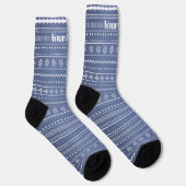 Chaussette Bleu patten | Nom personnalisé (Droite)