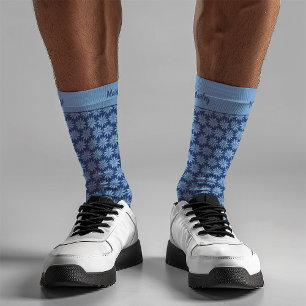 Chaussette Bleu Poinsettia Minimal Classic Whimsy Noël