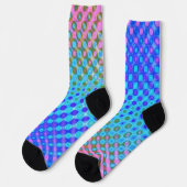 Chaussette bleu pourpre jaune vert (Gauche)