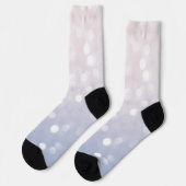 Chaussette Bleu rose doux Pastel pétillant bokeh Abstrait (Gauche)