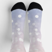 Chaussette Bleu rose doux Pastel pétillant bokeh Abstrait (Haut)