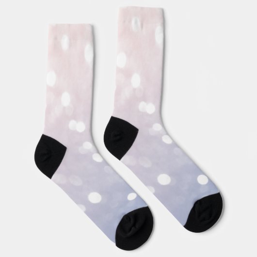 Chaussette Bleu rose doux Pastel pétillant bokeh Abstrait (Droite)