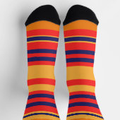 Chaussette Bleu rouge et rayures jaune (Haut)