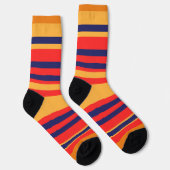 Chaussette Bleu rouge et rayures jaune (Droite)