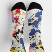 Chaussette Bleu Rouge Peinture noire (Haut)