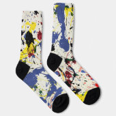 Chaussette Bleu Rouge Peinture noire (Droite)