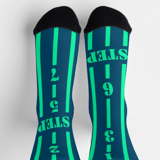Chaussette Bleu turquoise bachata 123 pas instructeur (Haut)