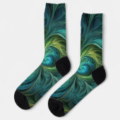 Chaussette Bleu vert AI Motif fractal (Gauche)