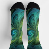 Chaussette Bleu vert AI Motif fractal (Haut)