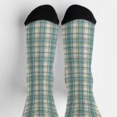 Chaussette Bleu Vert Beige Plaid Tartan Buffalo Hommes (Haut)