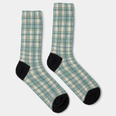 Chaussette Bleu Vert Beige Plaid Tartan Buffalo Hommes (Droite)