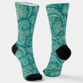 Chaussette Bleu Vert Et Beige Paisley (Angulaire)