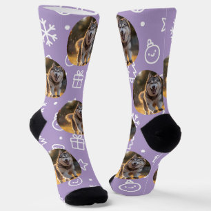 Chaussette Blob de photo personnalisé - Husky d'hiver