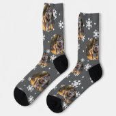 Chaussette Blob de photo personnalisé - Husky flocon de neige (Gauche)