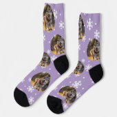 Chaussette Blob de photo personnalisé - Husky flocon de neige (Gauche)